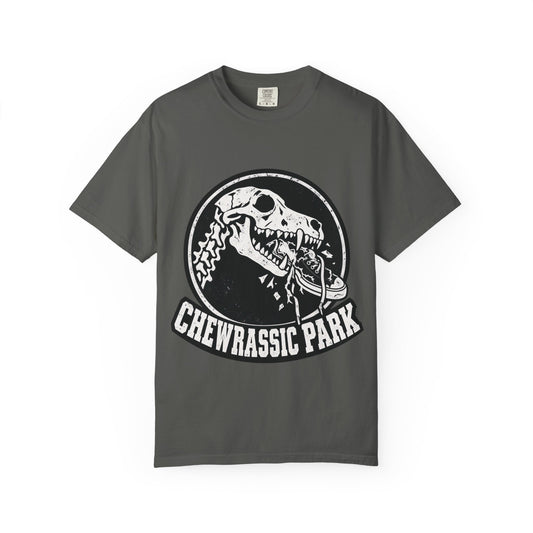 Chewrassic Park T-Shirt — Funny Dinosaur Dog Skeleton Tee
