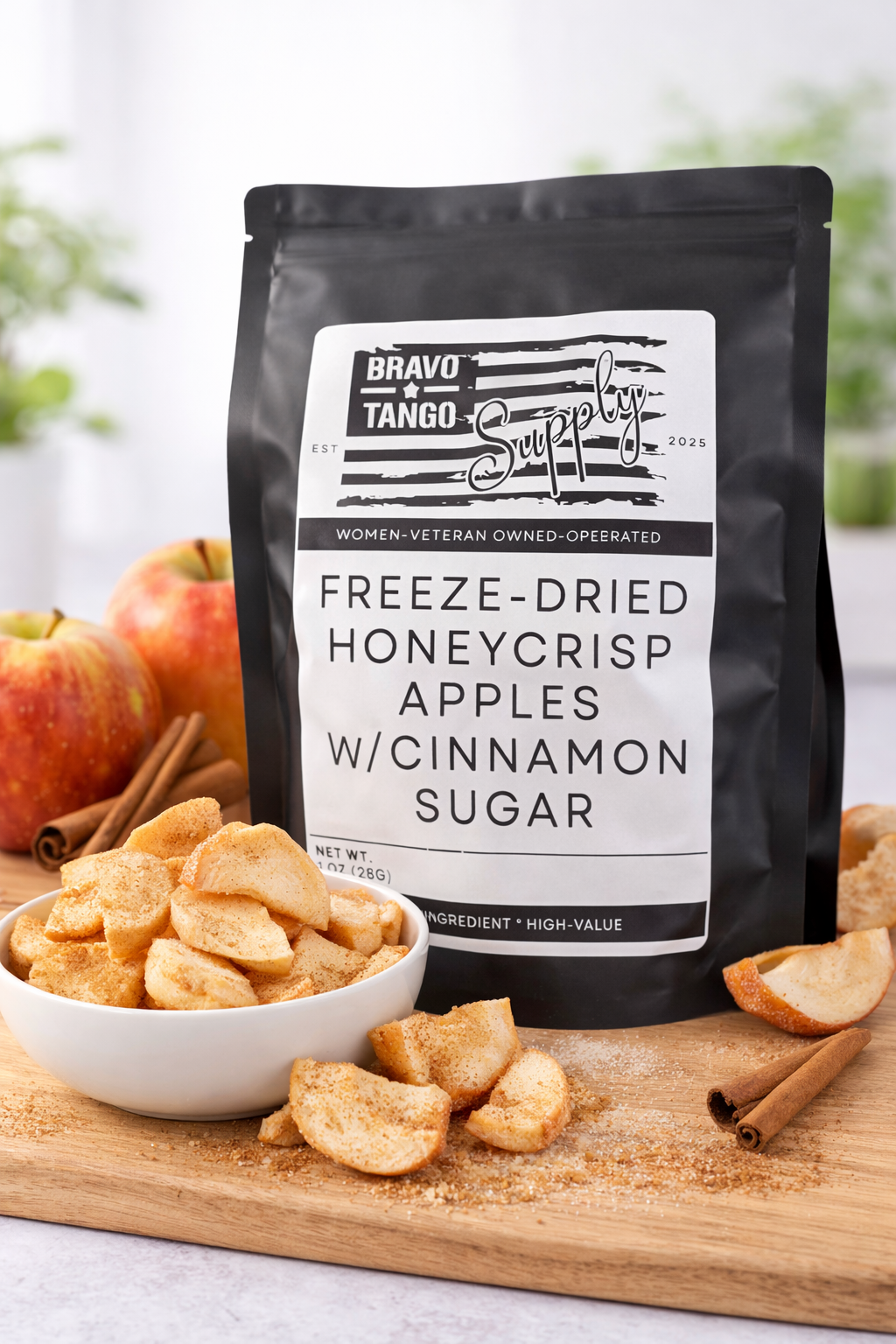 Freeze Dried Honeycrisp Apples with Cinnamon Sugar