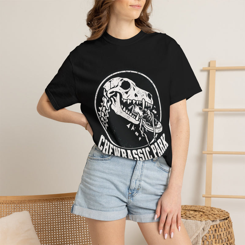Chewrassic Park T-Shirt — Funny Dinosaur Dog Skeleton Tee