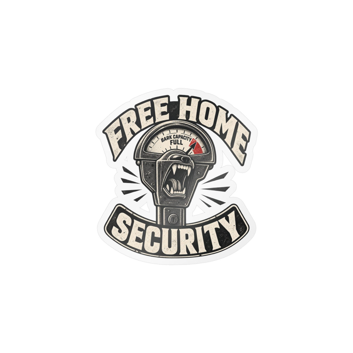 Free Home Security Sticker — Vintage Parking Meter Kiss-Cut Vinyl Decal
