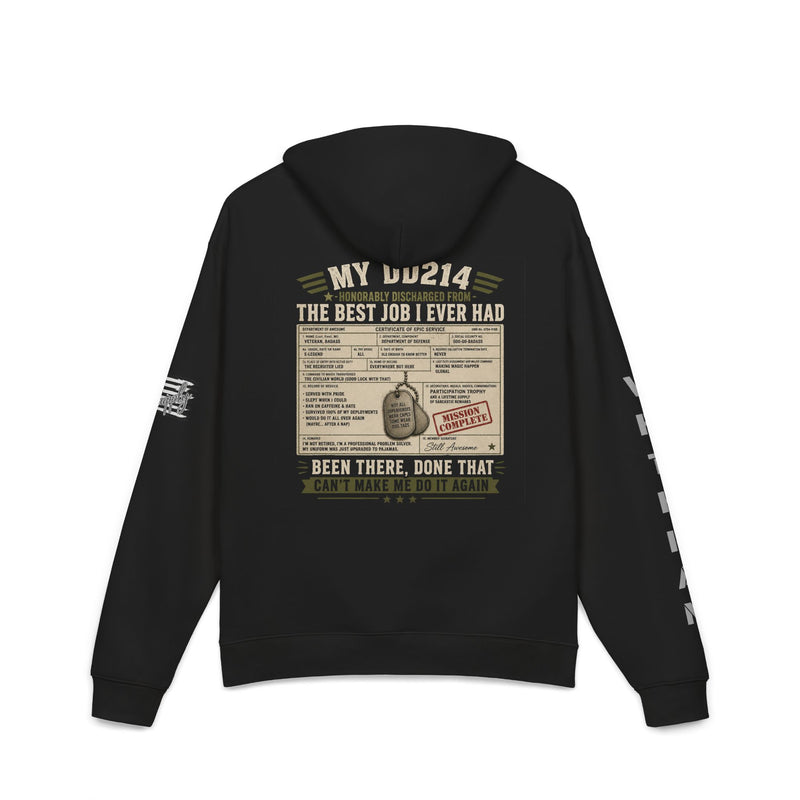 Veteran Hoodie - "My DD214: The Best Job I Ever Had" Military Tribute Pullover