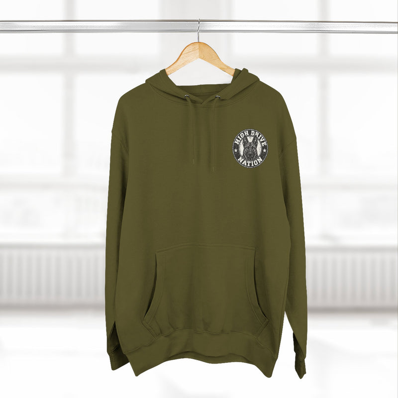 K9 Unit Shield Hoodie — Camouflage Dutch Shepherd Tactical Dog Design