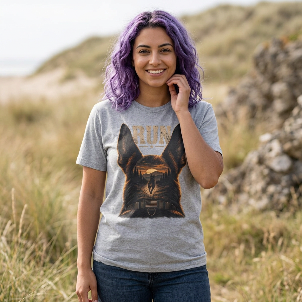 K9 'RUN' Working Dog T-Shirt — Handler & Bite-Work Canine Tee