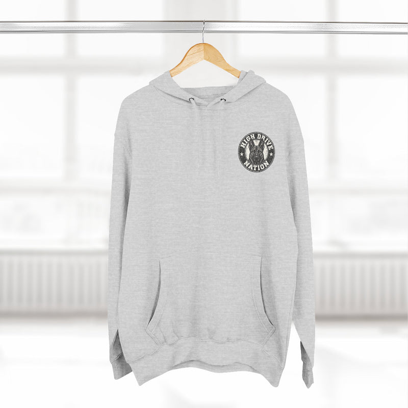 K9 Unit Shield Hoodie — Camouflage Dutch Shepherd Tactical Dog Design