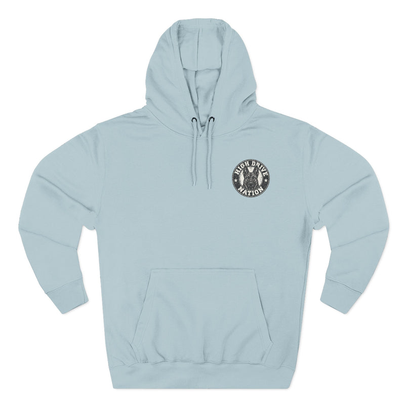 K9 Unit Shield Hoodie — Camouflage Dutch Shepherd Tactical Dog Design