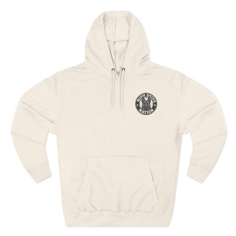 K9 Unit Shield Hoodie — Camouflage Dutch Shepherd Tactical Dog Design