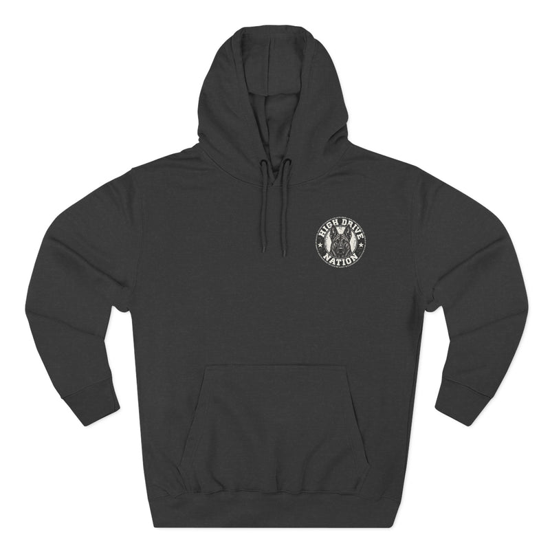 K9 Unit Shield Hoodie — Camouflage Dutch Shepherd Tactical Dog Design