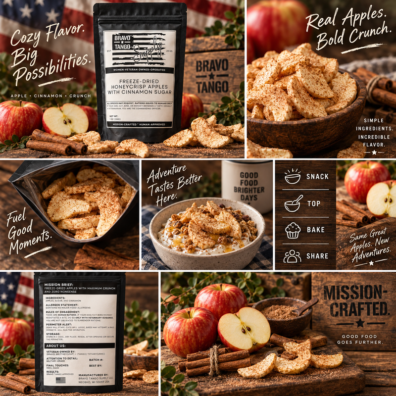 Freeze Dried Honeycrisp Apples with Cinnamon Sugar